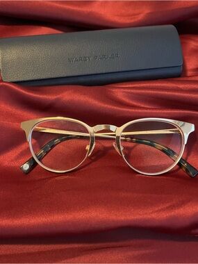 Warby Parker Round Gold Metal Frames With Tortoise Shell Tips